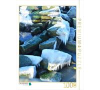 Puzzle · Des pierres r uvertes de glace | Les glaçons et le soleil d' er, un spectacle enchanteur · 1000 pièces · Format assemblé 64 × 48 cm · CALVENDO Puzzle