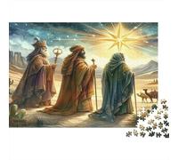 Puzzle des Rois Mages pour Adultes Jeu éducatif et décompressant « Les Rois Mages suivent l'étoile » pour Adultes et Adolescents décoration intérieure 52 x 38 cm / 1000 pièces