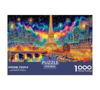 Puzzle des Rues de Paris pour Adultes de 14 à 99 Ans Jeu éducatif coloré sur Le thème de la Tour Eiffel, idéal pour la décoration et Les Cadeaux (38x26 cm/1000pcs).