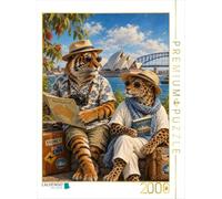 Puzzle · des Tigres et des léopards en liberté en Australie | Des globe-trotters animaux en tour du monde · 2000 pièces · Format assemblé 90 × 67 cm · CALVENDO Puzzle