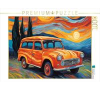 Puzzle · des Voitures Anciennes dans Le Style de Van Gogh | L'heure d'or sur roues · 1000 pièces · Format assemblé 64 × 48 cm · CALVENDO Puzzle