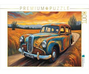 Puzzle · des Voitures Anciennes dans Le Style de Van Gogh | Un rêve estival de nostalgie · 1000 pièces · Format assemblé 64 × 48 cm · CALVENDO Puzzle