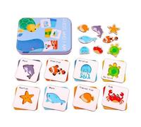 Puzzle Dessin Animé Animal Fruit Dinosaure, Carte D'Appairage Anglaise, Jouet Pour Enfants