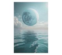 Puzzle Détaillé Giant Moon Over Ocean pour Adultes, Format 1000 PCS