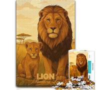 Puzzle Détaillé Lion Panthera Leo Illustration pour Adultes, Format 300 PCS | Cadeau sans écran pour Noël : loisir pour amateur de puzzle pendant le temps libre.
