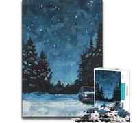 Puzzle Détaillé Night Drive in The Woods pour Adultes, Format 500 PCS