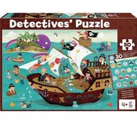 Puzzle Detective : Le Bateau Pirate et l ile au Tresor 50 Pieces - mer - Pieuvre - Set Jeu Enfant avec Carte Tigre