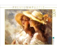 CALVENDO Puzzle Deux Bonnes amies avec des Chapeaux de Paille | Taille de la Pose cm Puzzle Photo pour des Heures heureuses