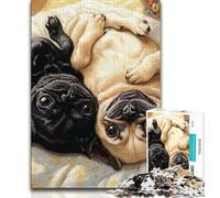 Puzzle Deux Carlins pour Adolescents, Jeu éducatif et Stimulant, idéal comme Cadeau pour Toute la Famille (50x75cm)