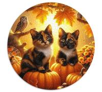 Puzzle Deux Chats Tigrés 1000 Pièces pour Adultes Et Enfants, Jeu-éduChatif, Puzzles Citrouille, DéCoration, Idée Cadeau 1000pcs (67.5x67.5cm)