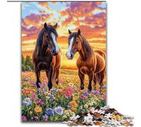 Puzzle Deux Chevaux 1000 pièces pour Adultes et Adolescents, à partir de 14 Ans, Jeux Amusants, activités Amusantes à la Maison, Cadeaux d'anniversaire, Cadeaux de Voyage (26x38cm)