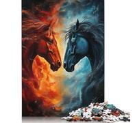 Puzzle Deux Chevaux de Feu 1000 Pièces pour Adultes et Adolescents à partir de 12 Ans Cadeaux de Noël 1000pcs (75x50cm)