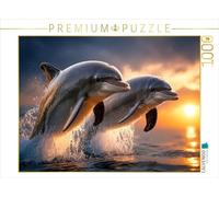 Puzzle · Deux Dauphins au Coucher du Soleil | 1000 pièces · Format assemblé 64 × 48 cm · CALVENDO Puzzle