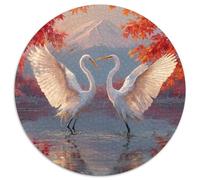 Puzzle Deux Grandes aigrettes en Parade Nuptiale pour Adultes,1000pcs (67.5x67.5cm),Jeu ÉduChatif,décoration De La Maison,