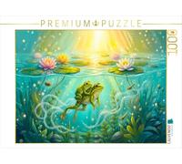 Puzzle · Deux Grenouilles en Train de s'accoupler, avec de Longs Cordons de | pontes, dans un étang aux eaux claires · Deux grenouilles de… · 1000 pièces · Format assemblé 64 × 48 cm · CALVENDO Puzzle