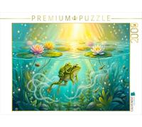 Puzzle · Deux Grenouilles en Train de s'accoupler, avec de Longs Cordons de | pontes, dans un étang aux eaux claires · Deux grenouilles de… · 2000 pièces · Format assemblé 90 × 67 cm · CALVENDO Puzzle