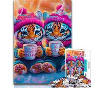 Puzzle Deux Tigres 1000 pièces pour Adultes et Adolescents, Anti-Stress, défi Difficile à Offrir en Cadeau à Toute la Famille (50x75cm)