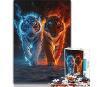 Puzzle Deux Tigres 1000 pièces pour Adultes et Adolescents, Jeu éducatif, Jouet de défi, décoration d'intérieur Unique et Cadeaux 50x75cm