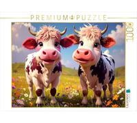 Puzzle · Deux Vaches, Un Projet - mais Personne ne Sait lequel | Des vaches espiègles rendent chaque jour un peu plus drôle · 1000 pièces · Format assemblé 64 × 48 cm · CALVENDO Puzzle