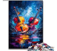 Puzzle Deux Violons 1000 Pièces pour Adultes, Idées Cadeaux, Assemblage de Motifs, Activités Amusantes à la Maison, Cadeau d'anniversaire, Cadeaux de Voyage (50x75cm)