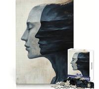Puzzle Deux Visages, Une Toile pour Adultes, 1000 pièces, pour stimuler la mémoire, se détendre et créer Un Souvenir mémorable (38x26cm)