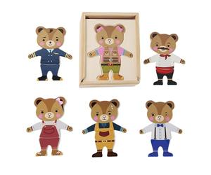 Puzzle d'habillage d'ours | Jouet éducatif pour encourager l'attribution et le tri | Puzzle à emboîter pour enfants avec planche d'insertion pour filles et enfants à partir de 3 ans pour fête