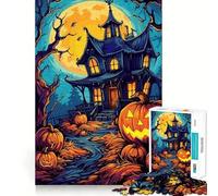 Puzzle d'halloween Effrayant de 1000 pièces pour Adolescents Améliore la mémoire, détente mentale, Cadeau créatif aux Bords Nets (38x52cm)