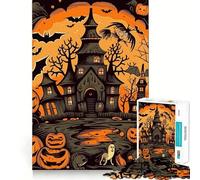 Puzzle d'halloween Effrayant de 1000 pièces pour Adolescents, Jeu de logique Solide, évasion apaisante, Bords Nets, Cadeau d'anniversaire (50x75cm)