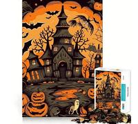 Puzzle d'halloween Effrayant de 1000 pièces pour Adolescents, Jeu de logique Solide, évasion apaisante, Bords Transparents, Cadeau d'anniversaire (38x52cm)