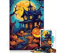 Puzzle d'halloween Effrayant de 1000 pièces pour Adultes Améliore la mémoire et soulage l'anxiété Décoration Murale aux Bords tranchants (50x75cm)
