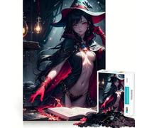 Puzzle d'halloween sur Le thème des sorciers pour Adolescents 1000 pièces Jeu Stimulant l'esprit Pièces nettes et sans bavures Facile à Apprendre Idéal pour Toute la Famille (50x75cm)