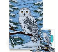 Puzzle d'hiver Chouette des neiges pour Adultes, 1000 pièces, Casse-tête, Loisirs Domicile, Image Assembler, Cadeau d'anniversaire (50x75cm)