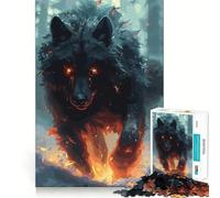 Puzzle d'horreur avec Loup,1000 pièces,Jouet cognitif Amusant,pièces Parfaitement emboîtables,Cadeau d'anniversaire,Casse-tête (38x52cm)