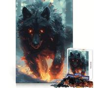 Puzzle d'horreur avec Un Loup pour Adolescents 1000 pièces Stimulation mentale Détente et Calme Assemblage précis Cadeau spécial (38x26cm)