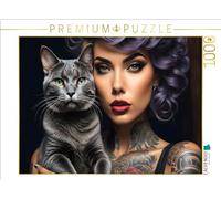 Puzzle · Die Extravagante | Mystérieuses femmes-chats · 1000 pièces · Format assemblé 64 × 48 cm · CALVENDO Puzzle