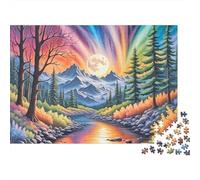 Puzzle Difficile 1000 pièces Paysage Aurore - Ciel auroral coloré, Premium Robuste, qualité, Vibrant, défi, Relaxant 70x50cm/1000pcs