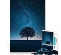Puzzle Difficile Arbre de la Nuit Étoilée pour Adultes, 1000 pièces, Version améliorée, Doux et Relaxant, découpe Nette, Cadeau Unique 38x26cm