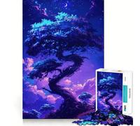 Puzzle Difficile Arbre et Ciel Nocturne pour Adultes, 1000 pièces, stimule la mémoire, Jeu apaisant, découpe de qualité supérieure, (38x52cm)