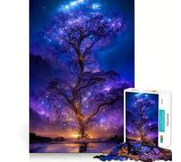 Puzzle Difficile Arbre Galaxie Violette pour Adultes, 1000 pièces, Jeu de logique Solide, Simple et Amusant, découpe de précision, Cadeau de Noël (38x26cm)