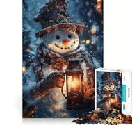 Puzzle Difficile Bonhomme de Neige avec Lanterne pour Adultes, 1000 pièces, Jouet de logique Pure, activité la Maison, découpe Nette, Joli Cadeau (50x75cm)