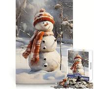 Puzzle Difficile Bonhommes de Neige phosphorescents pour Adultes, 1000 pièces, Puzzle cérébral apaisant et Relaxant, Cadeau spécial (50x75cm)