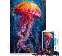 Puzzle Difficile Calamar dans la Peinture pour Adultes, 1000 pièces, Version améliorée, Doux et Relaxant, découpe Nette, Cadeau Unique 38x26cm