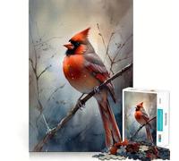 Puzzle Difficile Cardinal Rouge pour Adultes, 1000 pièces, améliore la mémoire, détend l'esprit, Bords Nets, Cadeau élégant (38x52cm)