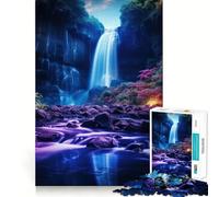 Puzzle Difficile Cascade néon pour Adultes, 1000 pièces, pour développer Ses capacités cérébrales et créer Un Cadeau créatif et Amusant (38x52cm)