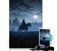 Puzzle Difficile Cavalier de Nuit à Cheval pour Adultes, 1000 pièces, pour développer Ses capacités cérébrales et créer Un Cadeau créatif et Amusant (38x26cm)