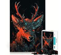 Puzzle Difficile Cerf Mystique dans la forêt pour Adultes, 1000 pièces, Think Toy, Divertissement paisible, découpe Nette, œuvre d'art de qualité (38x52cm)