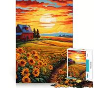 Puzzle Difficile Champ Rural pour Adultes, 1000 pièces, Jeu intellectuel, Moment de détente, découpe de qualité, Cadeau Exquis (38x26cm)