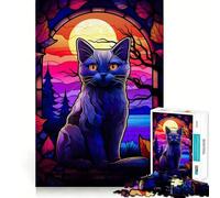 Puzzle Difficile Chat Bleu Russe pour Adultes, 1000 pièces, Jeu de logique et d'adresse, à Partager en Famille, découpe précise, Objet de Collection (38x26cm)