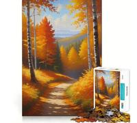 Puzzle Difficile Chemin dans la forêt d'automne pour Adultes, 1000 pièces, pour stimuler la mémoire, détente et Assemblage Facile, Cadeau Artistique (50x75cm)