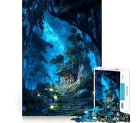 Puzzle Difficile Chemin de lanternes et d'étoiles pour Adultes, 1000 pièces, Jeu de logique Solide, Amusant et Simple, découpe de précision, Cadeau de Noël (50x75cm)